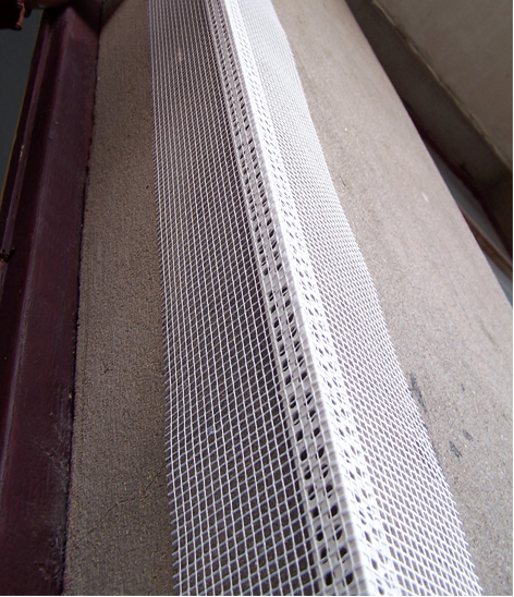 PVC corner bead faced fiberglass mesh